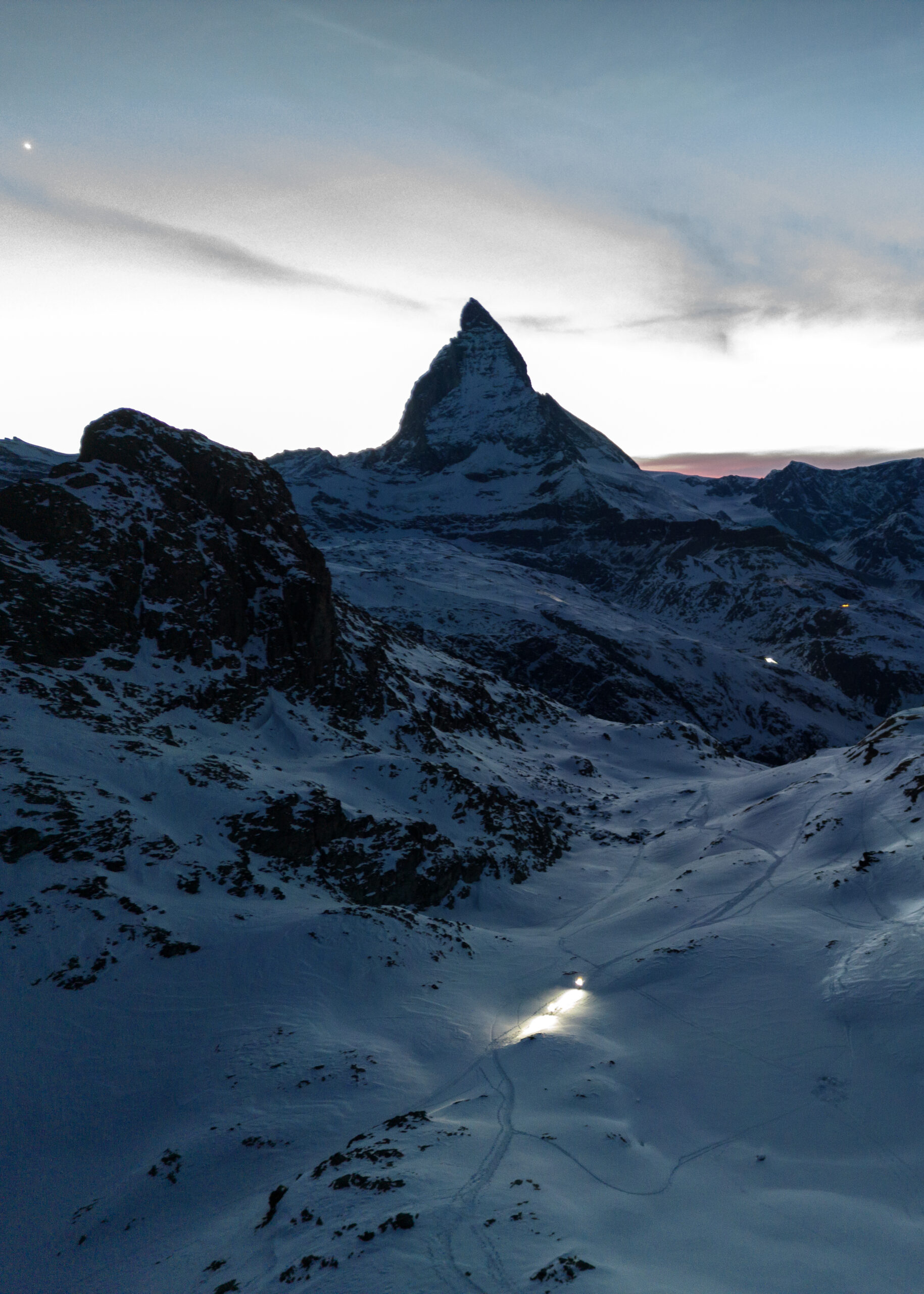 Aerial mountain visual content in Zermatt