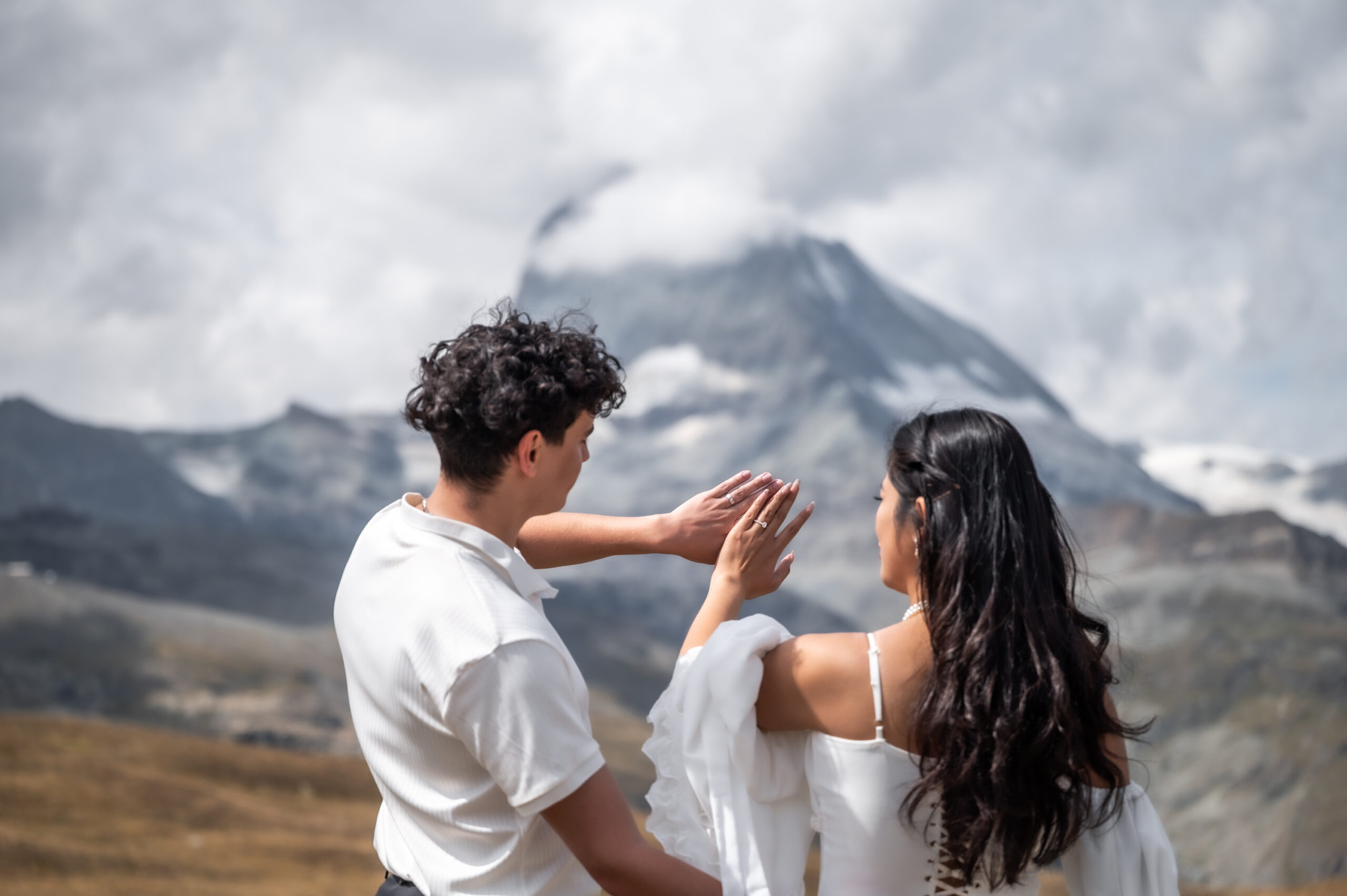Wedding couple hands Matterhorn